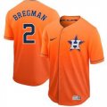 Astros #2 Alex Bregman Orange Drift Fashion Jersey