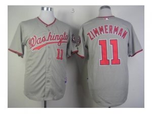 mlb jerseys washington nationals #11 zimmerman grey