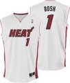 nba miami heat #1 chris bosh regular white