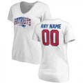 New England Patriots NFL Pro Line by Fanatics Branded Womens Any Name & Number Banner Wave V Neck T-Shirt White