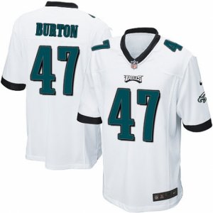 Mens Nike Philadelphia Eagles #47 Trey Burton Game White NFL Jersey