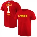 Mens Kansas City Chiefs Pro Line College Number 1 Dad T-Shirt Red