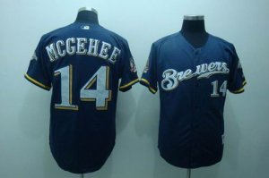 mlb milwaukee brewers #14 mcgehee blue[40th patch]