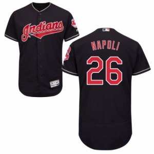 Men\'s Majestic Cleveland Indians #26 Mike Napoli Navy Blue Flexbase Authentic Collection MLB Jersey