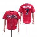 Men Atlanta Braves #7 Dansby Swanson red 2019 Authentic Collection Flex Base Jersey