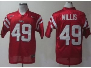 ncaa Ole Miss Rebels #49 Patrick Willis Red College Football Jerseys