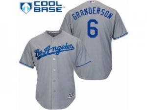 Youth Majestic Los Angeles Dodgers #6 Curtis Granderson Replica Grey Road Cool Base MLB Jersey