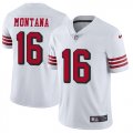 Nike 49ers #16 Joe Montana White Youth Color Rush Vapor Untouchable Limited Jersey