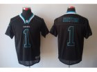 Nike NFL Carolina Panthers #1 Cam Newton Lights Out Black Elite Jerseys