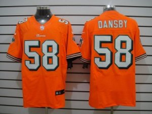 Nike NFL Miami Dolphins #58 Karlos Dansby Orange Jerseys(Elite)