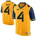 West Virginia Mountaineers #4 Kennedy McKoy Gold College Football Jersey