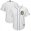 Tigers Blank White 2018 Memorial Day Cool Base Jersey
