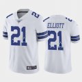 Nike Cowboys #21 Ezekiel Elliott White Number Logo Team 100th Season Vapor Untouchable
