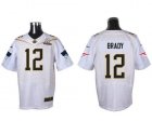 2016 Pro Bowl Nike New England Patriots #12 Tom Brady white jerseys(Elite)