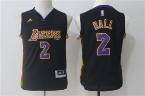 Lakers #2 Lonzo Ball Black Youth Swingman Jersey