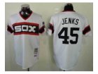 mlb jerseys chicago white sox #45 jenks white[m&n][jenks]