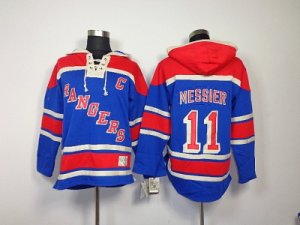 nhl new york rangers #11 messier blue[pullover hooded sweatshirt]