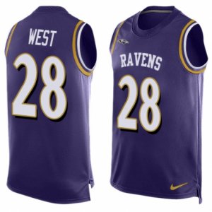 Mens Nike Baltimore Ravens #28 Terrance West Limited Purple Player Name & Number Tank Top NFL Jersey