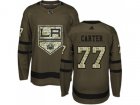 Youth Adidas Los Angeles Kings #77 Jeff Carter Green Salute to Service Stitched NHL Jersey