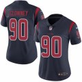 Women's Nike Houston Texans #90 Jadeveon Clowney Limited Navy Blue Rush NFL Jersey