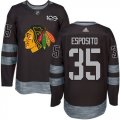 Mens Chicago Blackhawks #35 Tony Esposito Black 1917-2017 100th Anniversary Stitched NHL Jersey