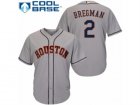 Youth Majestic Houston Astros #2 Alex Bregman Authentic Grey Road Cool Base MLB Jersey