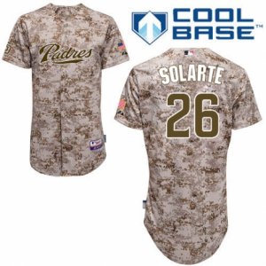 Men\'s Majestic San Diego Padres #26 Yangervis Solarte Replica Camo Alternate 2 Cool Base MLB Jersey