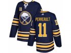 Men Adidas Buffalo Sabres #11 Gilbert Perreault Navy Blue Home Authentic Stitched NHL Jersey