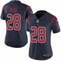 Women's Nike Houston Texans #28 Alfred Blue Limited Navy Blue Rush NFL Jersey