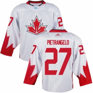 Youth Adidas Team Canada #27 Alex Pietrangelo Authentic White Home 2016 World Cup Ice Hockey Jersey