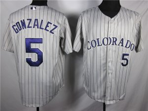 mlb colorado Rockies #5 Carlos Gonzalez gray blue