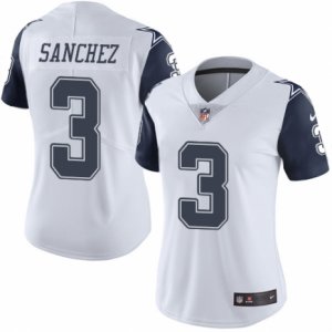 Women\'s Nike Dallas Cowboys #3 Mark Sanchez Limited White Rush NFL Jersey