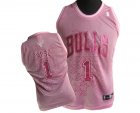women nba Chicago Bulls 1# Derrick Rose pink