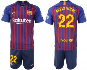 2018-19 Barcelona 22 ALEIX VIDAL Home Soccer Jersey