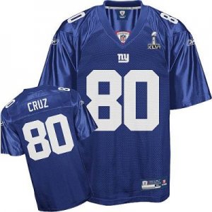 New York Giants #80 Cruz 2012 Super Bowl XLVI Blue