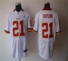 Nike Redskins #21 Sean Taylor White With Hall of Fame 50th Patch NFL Elite Jersey