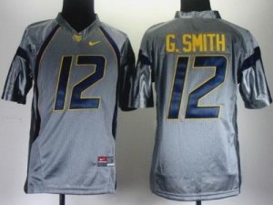 Youth NCAA Nike West Virginia Mountaineers #12 Geno Smith Grey College Football