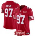 Men's San Francisco 49ers #97 Nick Bosa Red 2023 F.U.S.E. With 2-star C And NFC West Champions Football Stitched Jersey