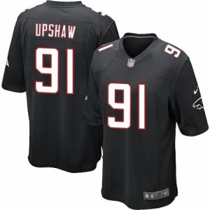 Mens Nike Atlanta Falcons #91 Courtney Upshaw Game Black Alternate NFL Jersey