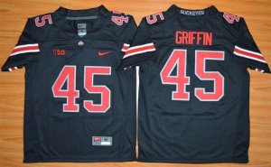 Youth NCAA Ohio State Buckeyes #45 Archie Griffin Black(Red No.) Jerseys