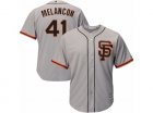 Mens Majestic San Francisco Giants #41 Mark Melancon Replica Grey Road 2 Cool Base MLB Jersey