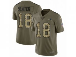 Men Nike New England Patriots #18 Matthew Slater Limited Olive Camo 2017 Salute to Service NFL Jersey