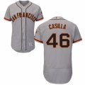 Mens Majestic San Francisco Giants #46 Santiago Casilla Grey Flexbase Authentic Collection MLB Jersey
