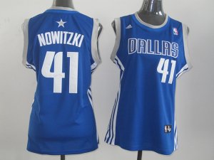 women nba dallas mavericks #41 nowitzki blue