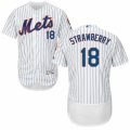 Men's Majestic New York Mets #18 Darryl Strawberry White Flexbase Authentic Collection MLB Jersey