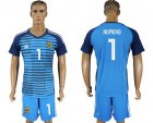 Argentina 1 ROMERO Lake Blue Goalkeeper 2018 FIFA World Cup Soccer Jersey