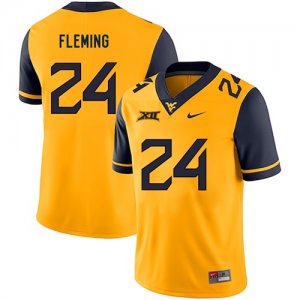 West Virginia Mountaineers 24 Maurice Fleming Gold College Football Jersey