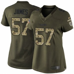 Women\'s Nike Oakland Raiders #57 Cory James Limited Green Salute to Service NFL Jersey