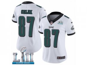 Women Nike Philadelphia Eagles #87 Brent Celek White Vapor Untouchable Limited Player Super Bowl LII NFL Jersey