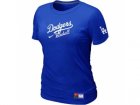 Women Los Angeles Dodgers Nike Blue Short Sleeve Practice T-Shirt